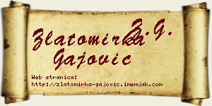 Zlatomirka Gajović vizit kartica